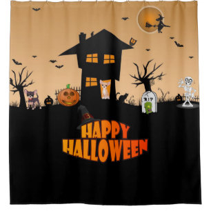 Happy Halloween Chihuahuas Duschvorhang