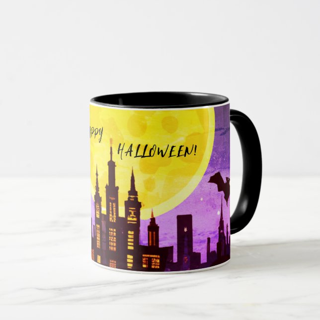 HAPPY HALLOWEEN CITYSCAPE TASSE (VorderseiteRechts)