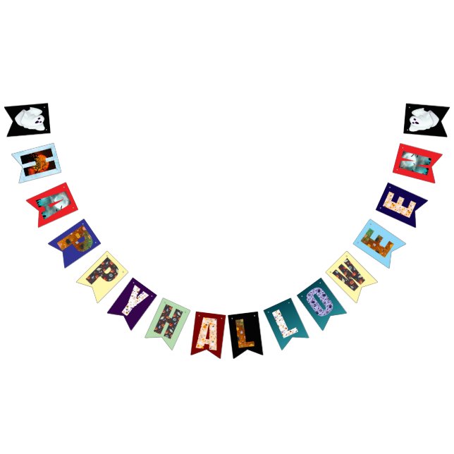 Happy Halloween Colorful Hanging Garland Official  Wimpelkette (Alle)