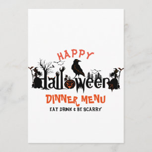 Happy Halloween Concept Design Dinner Menu Menükarte