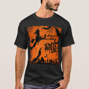 Happy Halloween Cool & Spooky Orange & Black T-Shirt