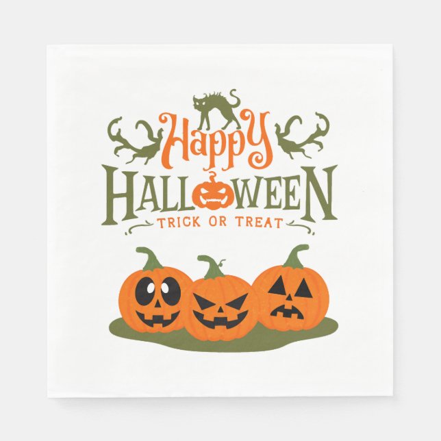 Happy Halloween - Cooles Halloween Serviette (Vorderseite)