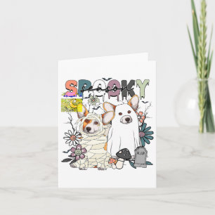 Happy Halloween Corgi Ghost Spooky Saison Herbst A Karte