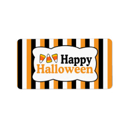 Happy Halloween Corn Stripes Labels Adressaufkleber