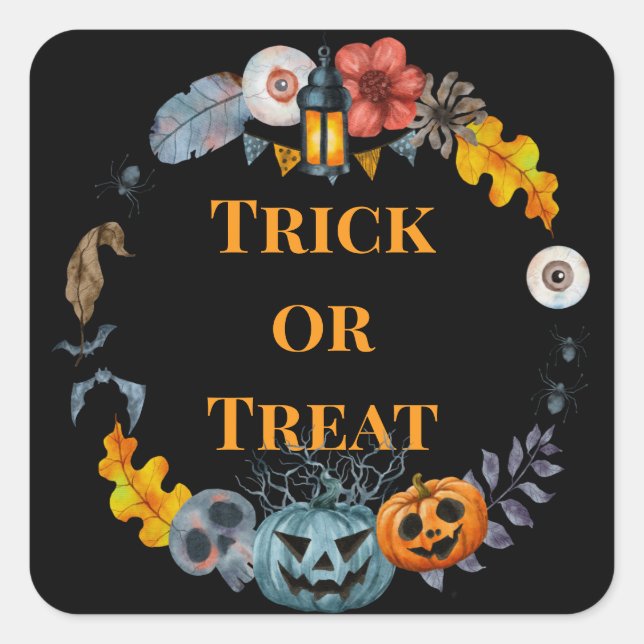 Happy Halloween Costume Party Pumpkin Quadratischer Aufkleber (Vorderseite)