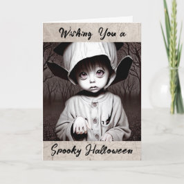 Happy Halloween | Creepisches Kind in seltsamer Ko Karte