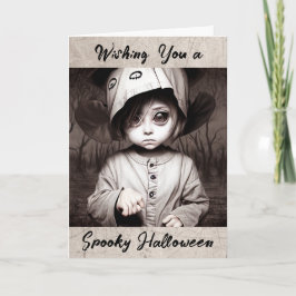 Happy Halloween | Creepisches Kind in seltsamer Ko Karte
