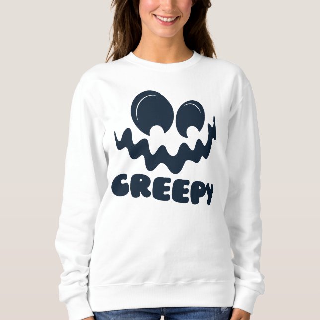 Happy Halloween Creepy Funny Face Sweatshirt (Vorderseite)
