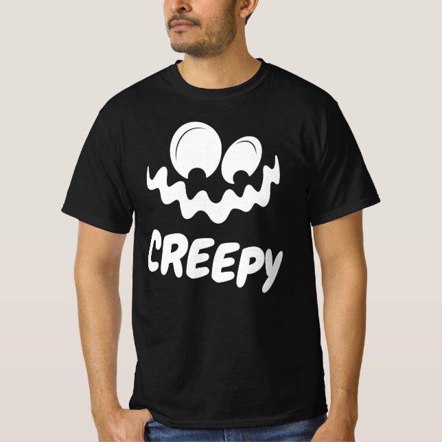 Happy Halloween Creepy Funny Face T-Shirt (Vorderseite)