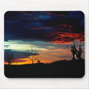 Happy Halloween Creepy Witch House Mousepad