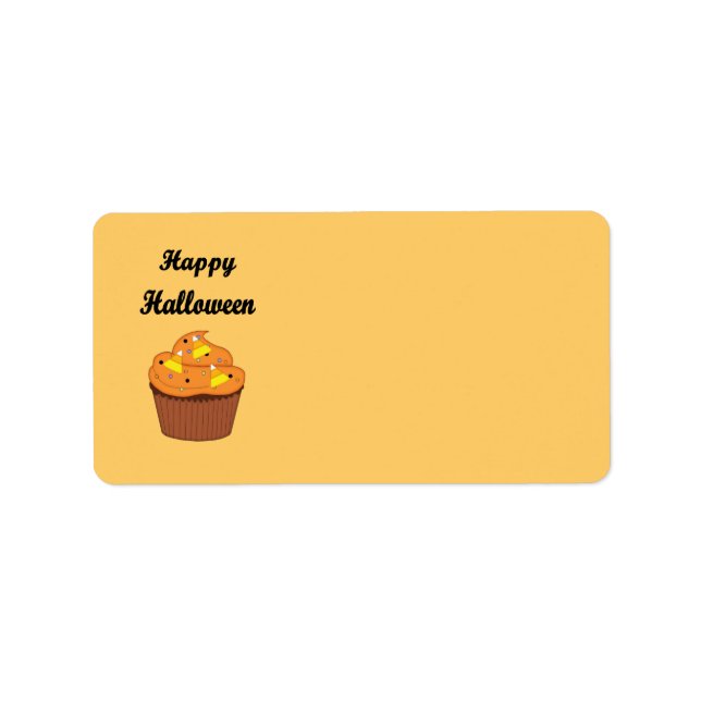 Happy Halloween Cupcake Adressaufkleber (Vorne)