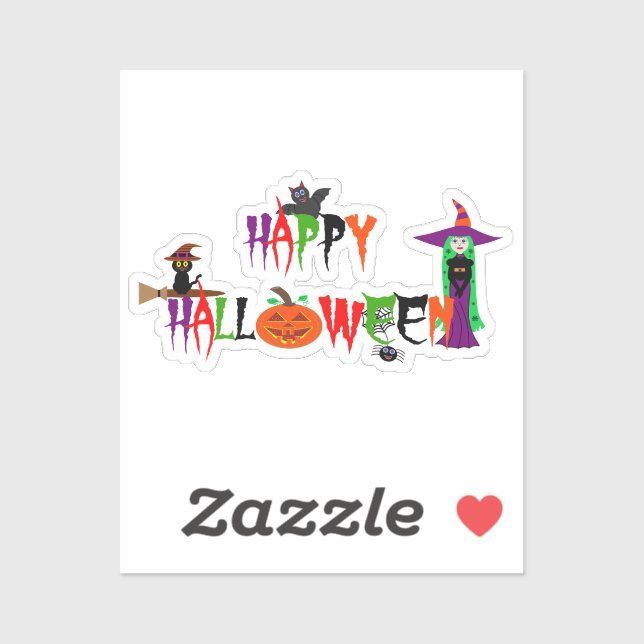 Happy Halloween Custom Cut Vinyl Sticker (Blatt)