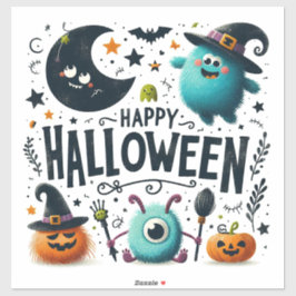 Happy Halloween Custom Cut Vinyl Sticker
