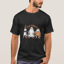 Happy Halloween Cute Frogs Witch Ghost Pumpkin T-Shirt