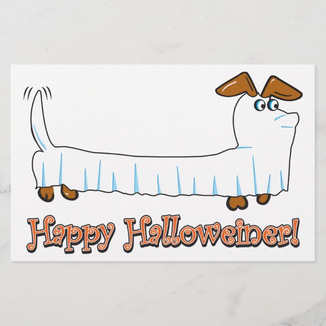 Happy Halloween Dackel Briefpapier (Vorderseite)