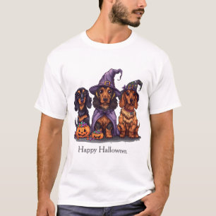 Happy Halloween Dackel Hexenhunde T-Shirt