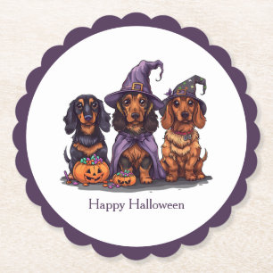 Happy Halloween Dackel Hexenhunde Untersetzer