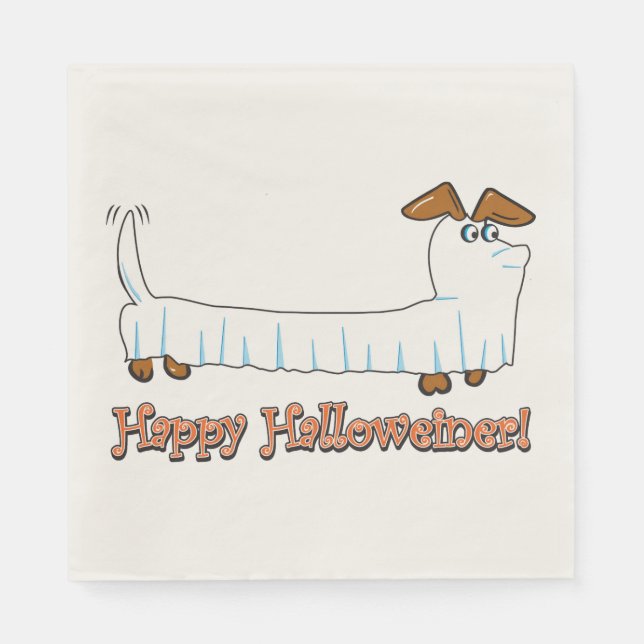 Happy Halloween Dackel Serviette (Vorderseite)