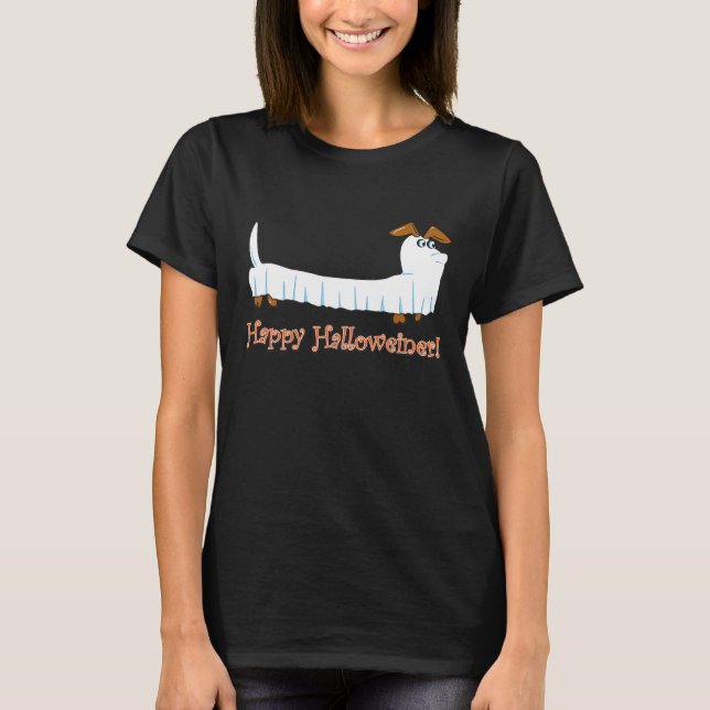 Happy Halloween Dackel T-Shirt (Vorderseite)