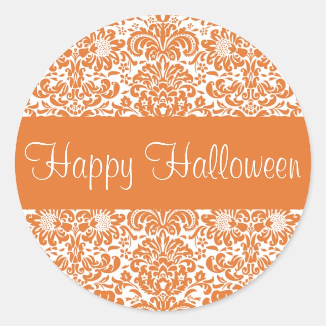 Happy Halloween Damask Envelope Sticker Siegel (Vorderseite)