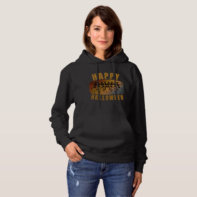 HAPPY HALLOWEEN DANCING SKELETON HOODIE (Vorne ganz)