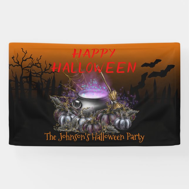Happy Halloween Dekoration Party personalisieren Banner (Horizontal)