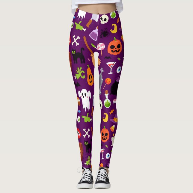 Happy Halloween Design Leggings (Vorderseite)