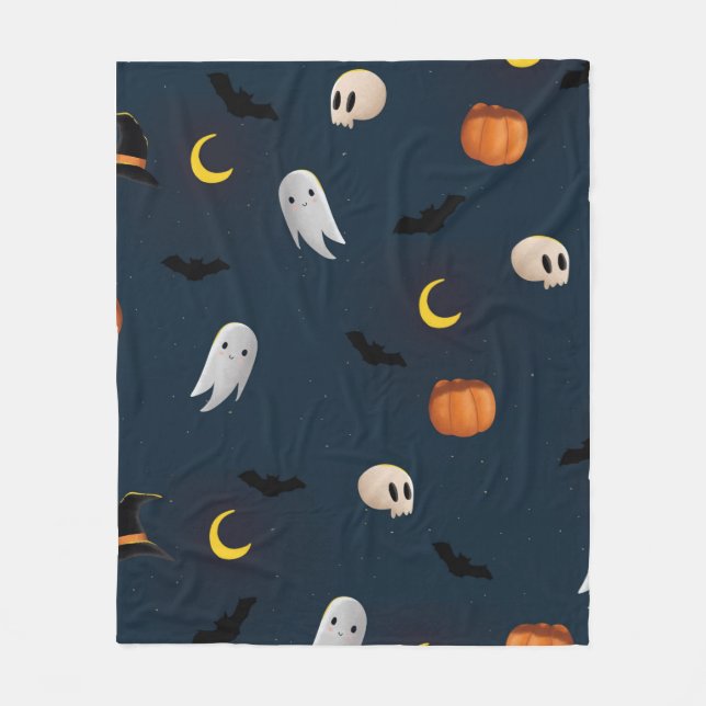 Happy Halloween Designer Pattern Komfortabel Fleecedecke (Vorderseite)