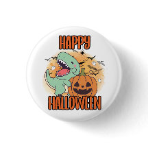 Happy Halloween Dino Button
