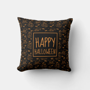 Happy Halloween Ditzy Pattern   Dekokissen