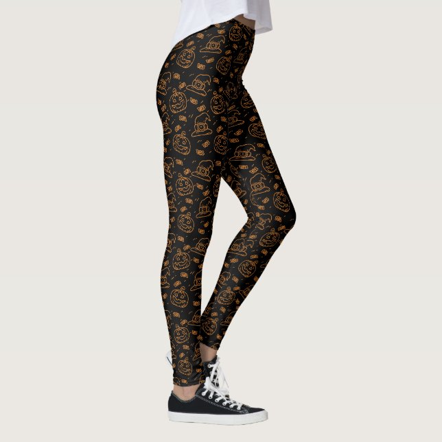 Happy Halloween Ditzy Pattern | Leggings (Rechts)