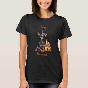Happy Halloween Doberman Pinscher Witch T-Shirt