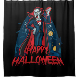Happy Halloween Dracula Duschvorhang