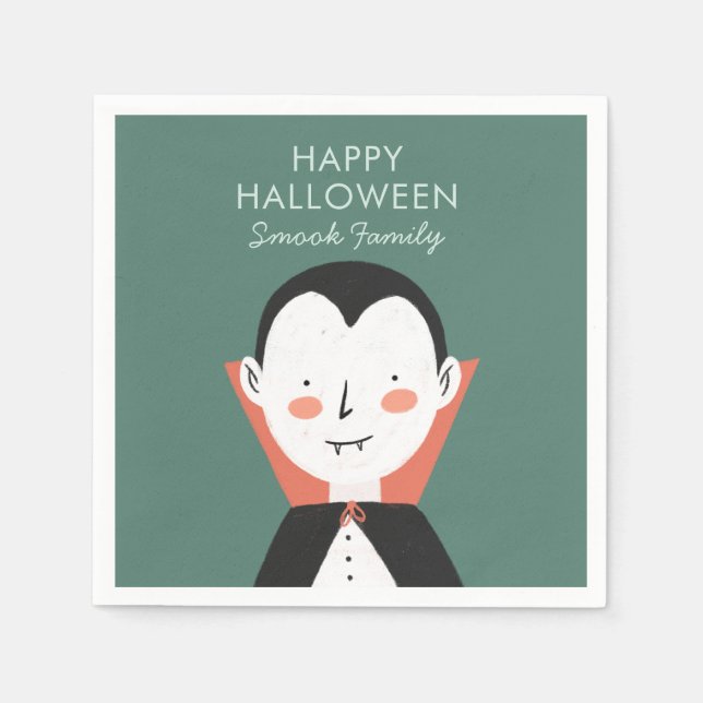 Happy Halloween Dracula Serviette (Vorderseite)