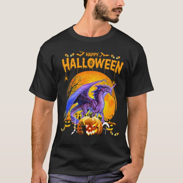 Happy Halloween Dragon Pumpkin Kostüme Thanksgivi T-Shirt (Vorderseite)