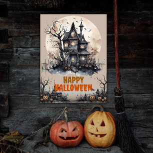 Happy Halloween Eerie Spuk House Poster