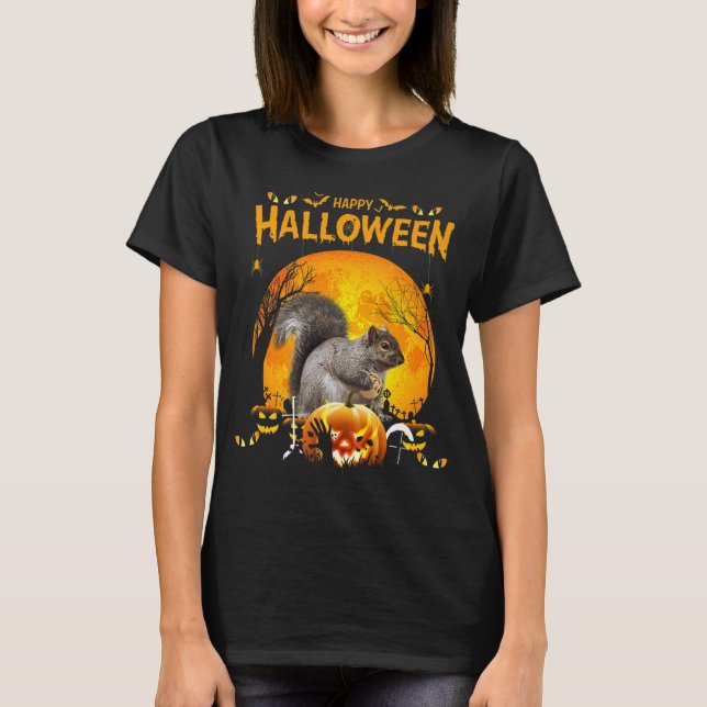 Happy Halloween Eichhörnchen Pumpkin T-Shirt (Vorderseite)