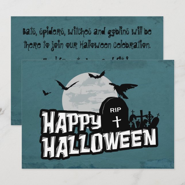 Happy Halloween Einladung (Vorne/Hinten)