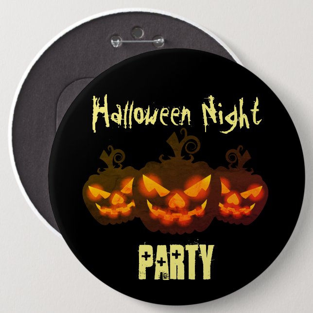 Happy Halloween Evil Pumpkins Round Button (Vorne & Hinten)