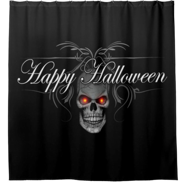 Happy Halloween Evil Skull Duschvorhang (Vorderseite)