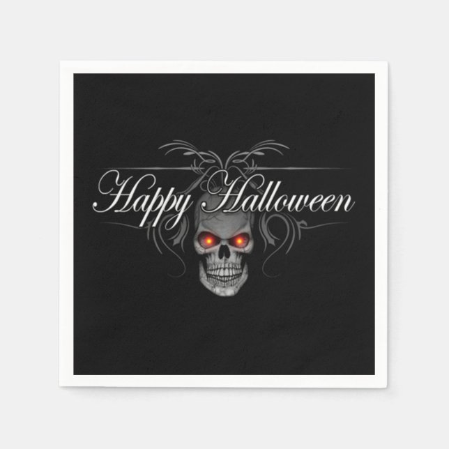 Happy Halloween Evil Skull Serviette (Vorderseite)
