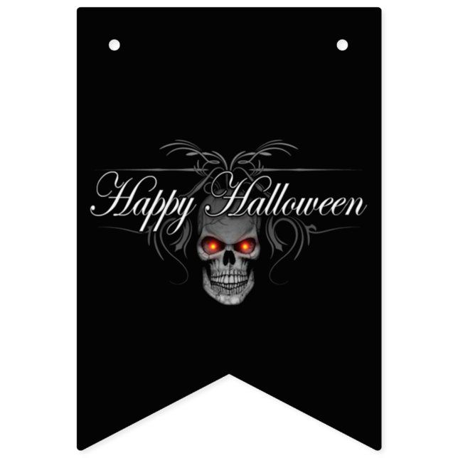 Happy Halloween Evil Skull Wimpelkette (Erste Fahne)