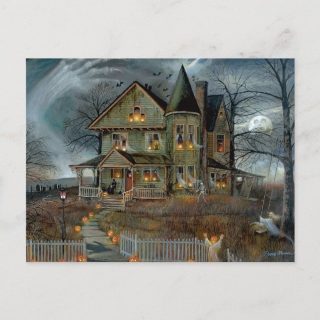 Happy Halloween Faltenkarte Feiertagspostkarte (Vorderseite)