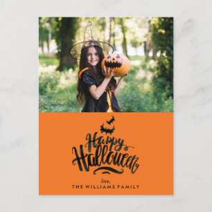 Happy Halloween Family Foto Ankündigungspostkarte