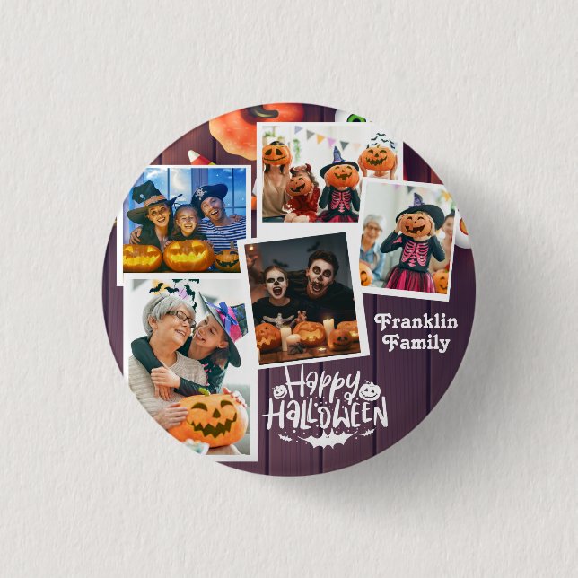 Happy Halloween Family Foto Button (Vorderseite)