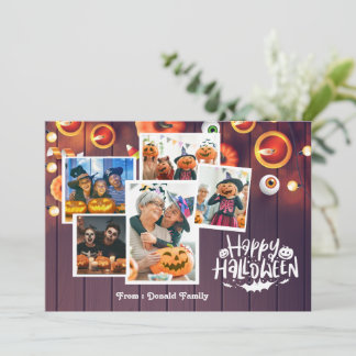 Happy Halloween Family Foto Card Dankeskarte