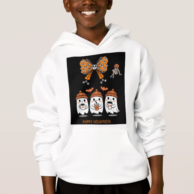 Happy Halloween – fantômes café mignons Hoodie (Vorderseite)