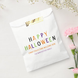 Happy Halloween farbenfrohe leckere Typografie Cus Geschenktütchen