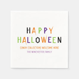 Happy Halloween farbenfroher, seltsamer, benutzerd Serviette