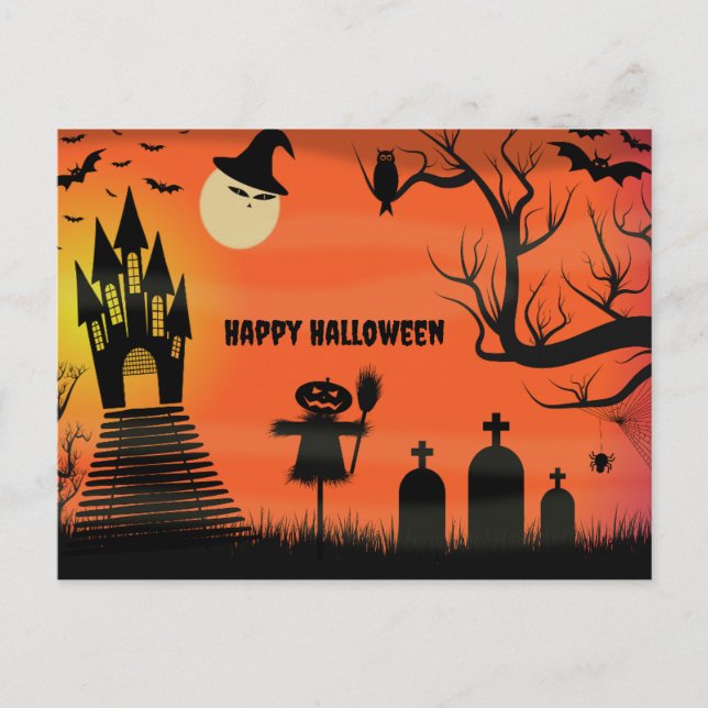 Happy Halloween Feiertagspostkarte (Vorderseite)